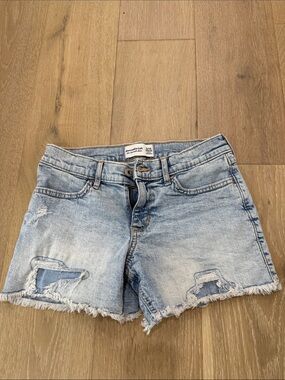 abercrombie kids Light Blue Distressed Denim Shorts